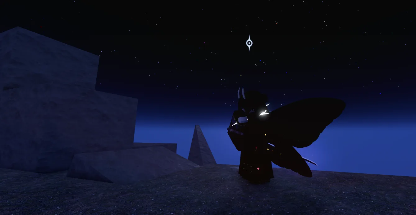 Starkindred under the night sky in Lumen's Wardrobe